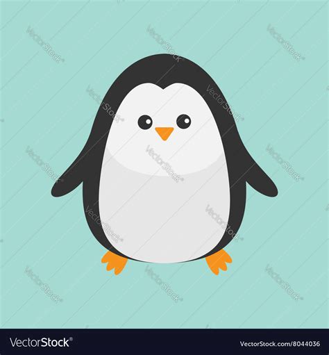 Penguin Cute Cartoon Character Baby Bird Arctic Vector Image