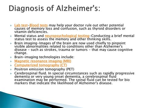 Ppt Alzheimer S Disease Overview Symptoms Risk Factor Causes Treatment And Diagnosis