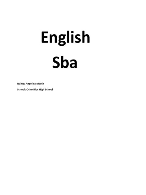 English Sba Pdf