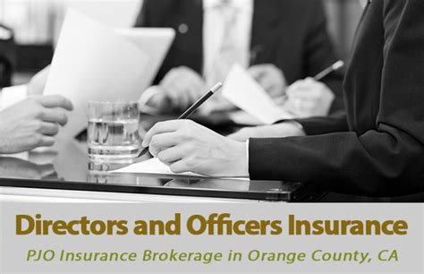 Directors And Officers Insurance Oc Ca Pjo Insurance Brokerage