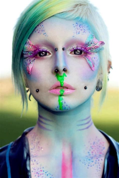 Colorful Hair Makeup Fx Stage Makeup Alien Makeup Makeup Ideas