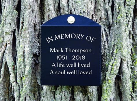 Memorial Tree Plaque Personalized Tree Sign In Memory Of Etsy Uk