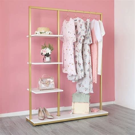 Buy Fonechin Metal Gold Clothing Rack For Boutique Use Heavy Duty