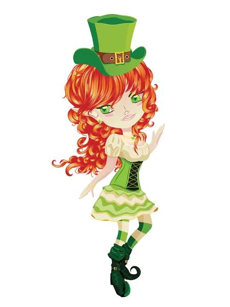 Cute Leprechaun Girl Vector Art Stock Images Depositphotos