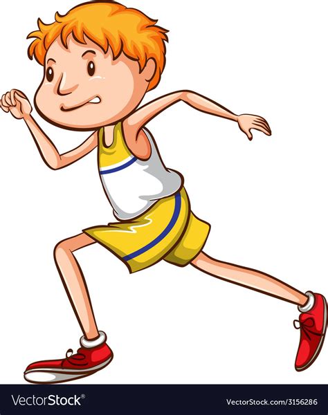 A Simple Drawing Of A Boy Running Royalty Free Vector Image