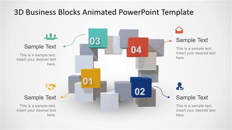 Animated 3d Square Connected Block Powerpoint Templates Slidemodel