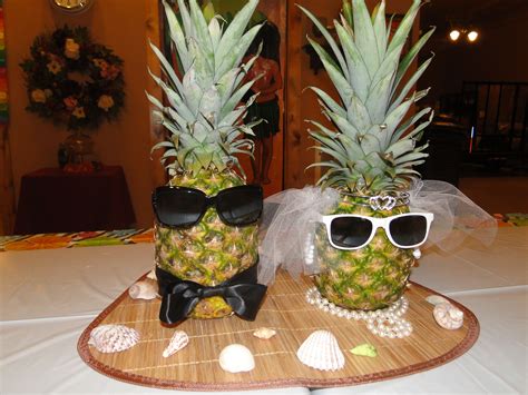 Bride And Groom Centerpiece For A Hawaiian Luau Personal Bridal Shower