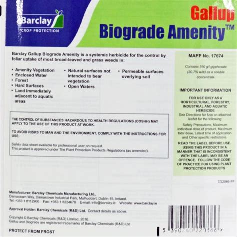 Barclay Gallup Biograde Amenity 5 Litre Landmark Trading