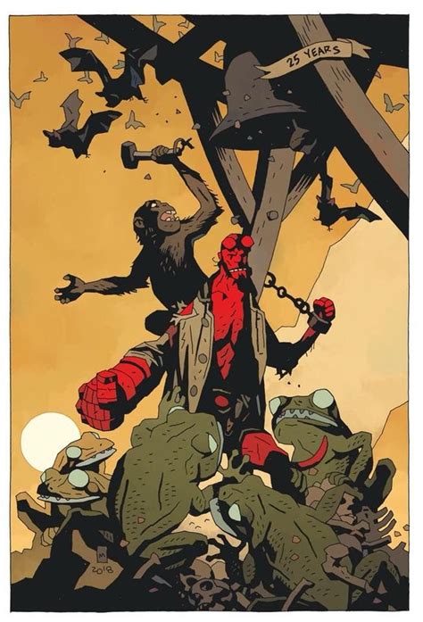 Hellboy 25th Anniversary Sdcc Print Mike Mignola Art Comic Books Art