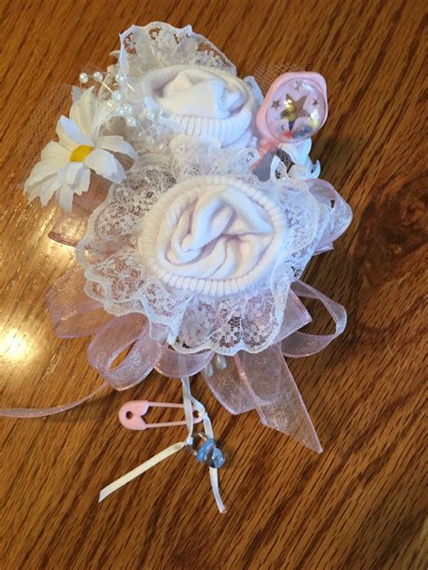 Baby Sock Baby Shower Corsages Handmade Baby Sock Shower Etsy