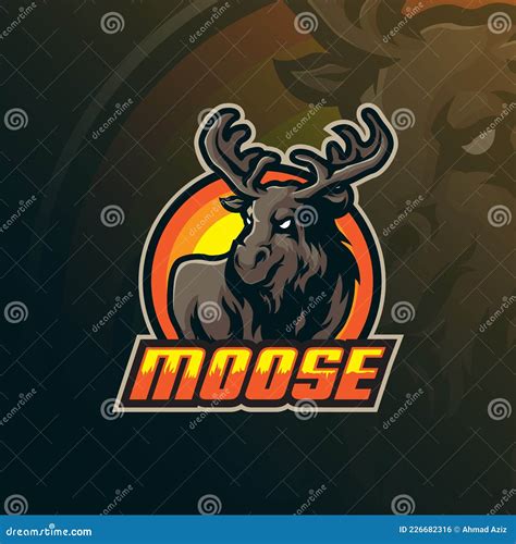 Moose Mascot Logo Design Vector With Modern Illustration Concept Style