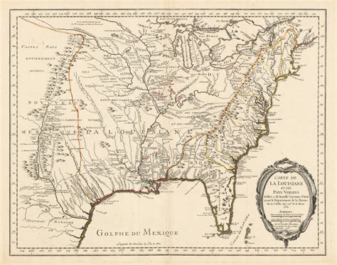 1755 Carte De La Louisiane Et Des Pays Voisins Dediee A M Rouille Sec