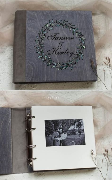 Custom Photo Album Rustic Wedding Photo Album 4x6 5x7 Personalized Wooden Photo Album