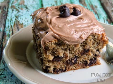 frugal foodie mama banana chocolate chip cake {a recipe makeover}