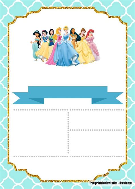 Free Disney Princess Invitation Template For Your Little Girls