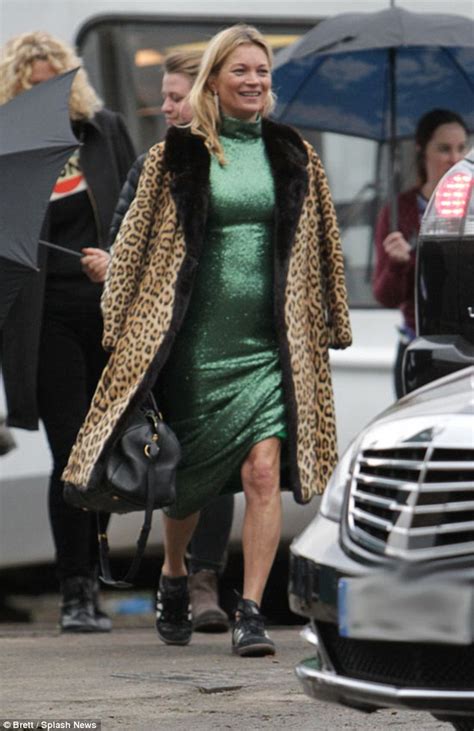 Kate Moss Continues To Shoot Absolutely Fabulous Movie Scenes Daily Mail Online