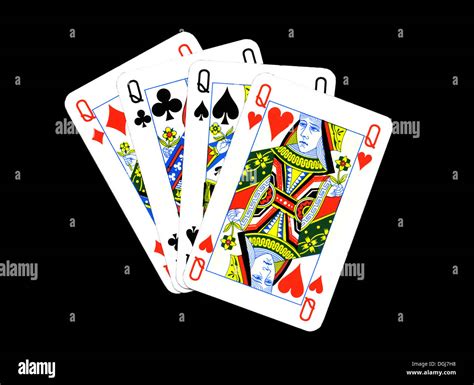 Playing Cards Four Queens Stock Photo Alamy