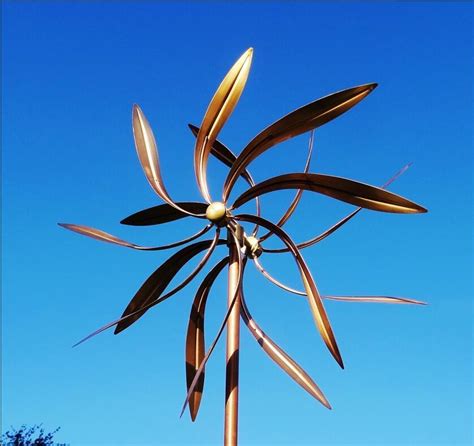 Copper Outdoor Windmills Large Kinetic Wind Sculpture Dual