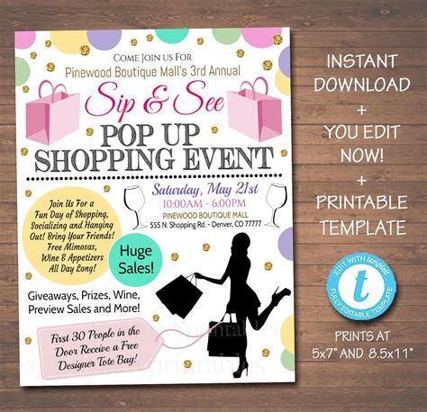 Pop Up Shop Flyer Template All Text Is Editable So Make It Read
