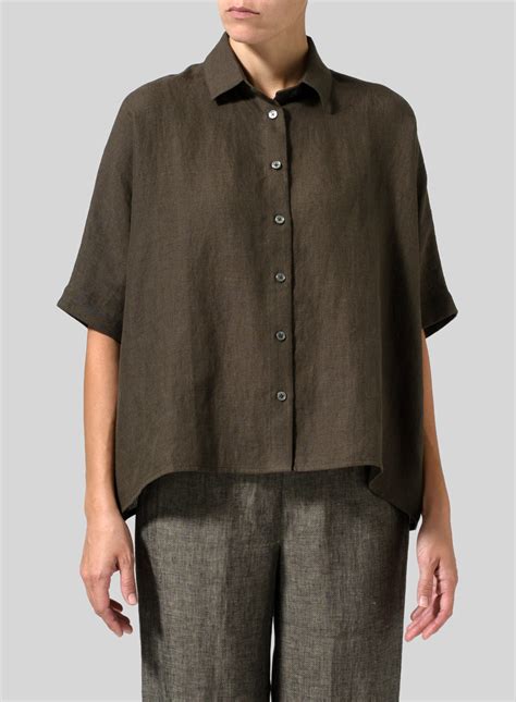 Linen Boxy Sleeves Shirt Plus Size