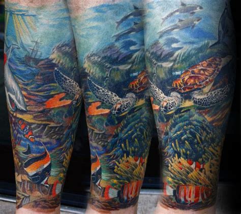 50 Coral Reef Tattoo Designs For Men Aquatic Ink Mastery