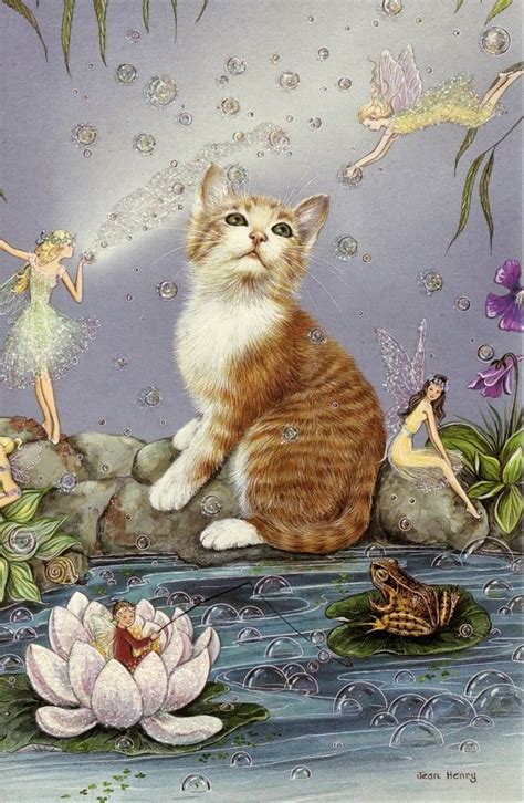Jean Henry Pond Fairies And Cat Fairy Artwork Pixies Fairies
