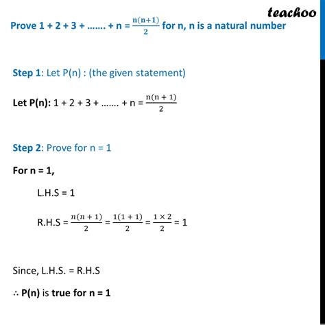 Prove 1 2 3 N Nn12 Mathematical Induction
