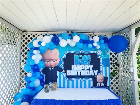 Customize Backdrop Boss Baby Birthday Theme With Your Name Design No