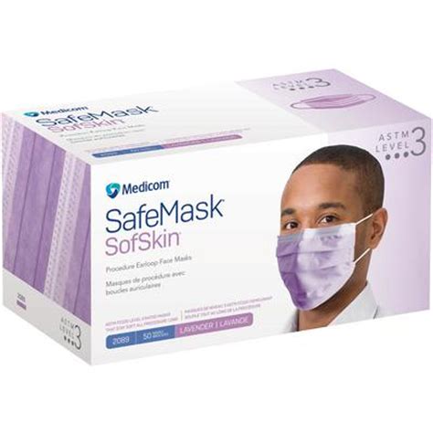 Medicom Safe Mask Sof Skin Face Mask Procedure Earloop Astm Level 3