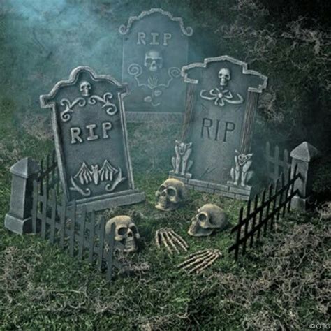 Diy halloween outside decorations graveyard fields. love the arrangement | Spooky halloween decorations ...