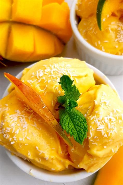 Homemade Mango Coconut Soft Serve Sugar And Spice