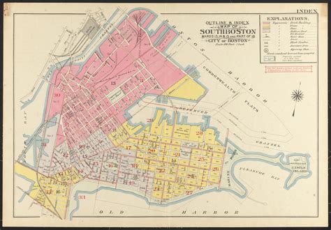 Outline And Index Map Of South Boston Wards 13 14 And 15 And Part Of 16