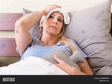 Young Sick Woman Fever Image And Photo Free Trial Bigstock