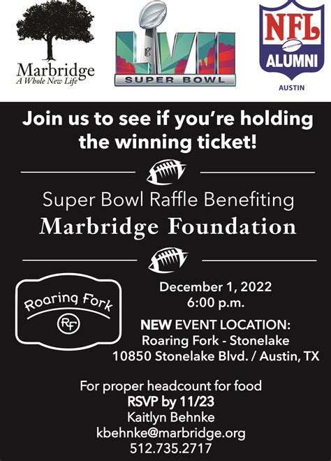 Super Bowl Raffle Benefitting Marbridge Foundation Austin Chapter