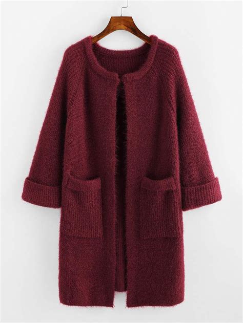 There's 51 women's cardigans patterns. Shein Raglan Sleeve Dual Pocket Cardigan | Hırkalar