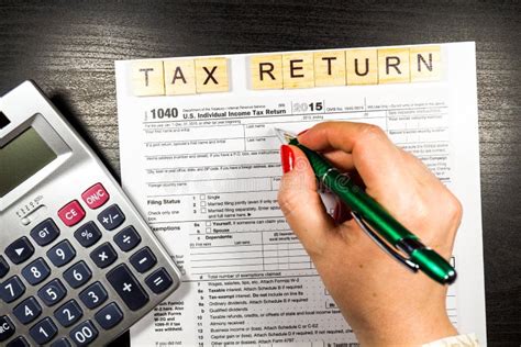 Us Individual Income Tax Return Tax 1040 Editorial Stock Image