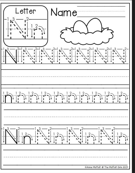 Letter N Worksheets For Kindergarten