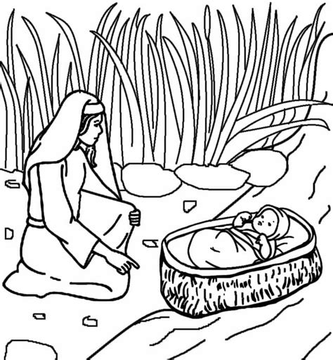 Bible Baby Moses Coloring Page Free Printable Coloring Pages For Kids