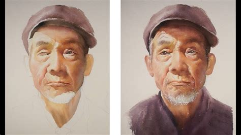 Watercolor Portrait Painting Tutorial Old Man Portrait Youtube