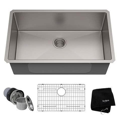 In this photo, there is a lamp next to the time to go into the kitchen. Kraus 30-Inch Single Bowl Stainless Steel Kitchen Sink