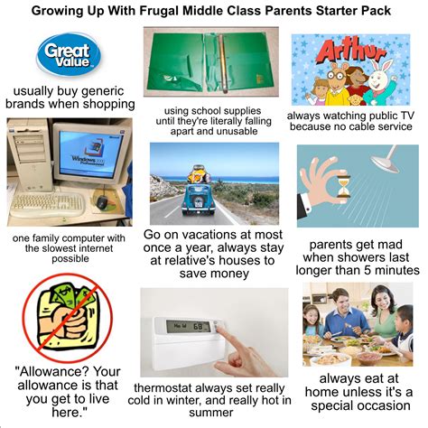 Growing Up With Frugal Middle Class Parents Starter Pack Rstarterpacks