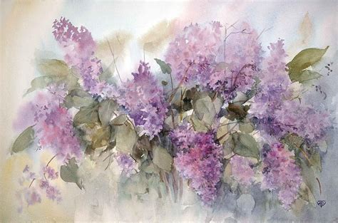 Hd Wallpaper Figure Picture Watercolor Painting Lilac Spring