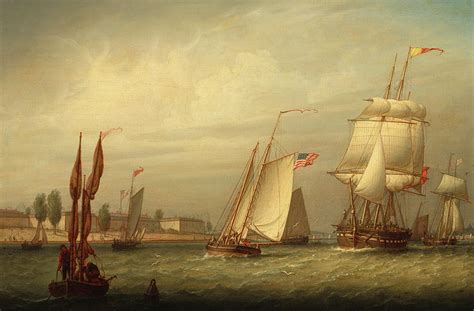 Boston Harbor 1843 Painting By Robert Salmon Pixels