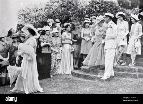 King George Vi Of England With Queen Elizabeth Princess Margaret And