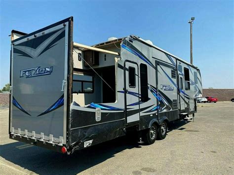 I added a leer camper shell last summer to keep the continual ice and snow off of the fuel cell and toolbox so gooseneck and fifth wheel aren't particularly. 2016 KEYSTONE FUZION 345 FIFTH WHEEL TOY HAULER TRAILER RV ...
