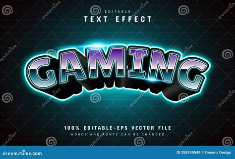 Gaming Text Effect Esport Style Stock Vector Illustration Of Font