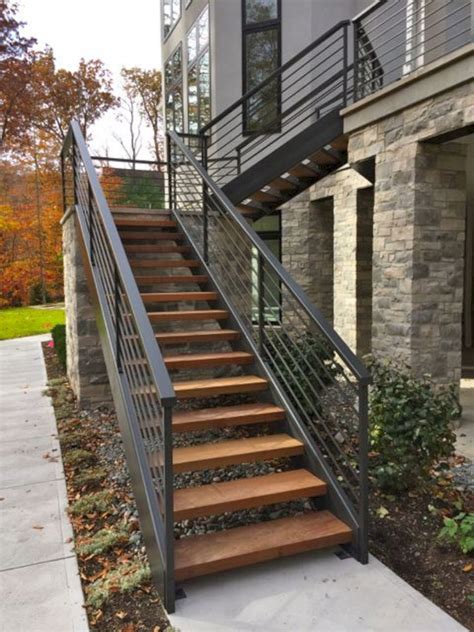 Most Perfect Wood Exterior Stair Railing Ideas Stair Designs