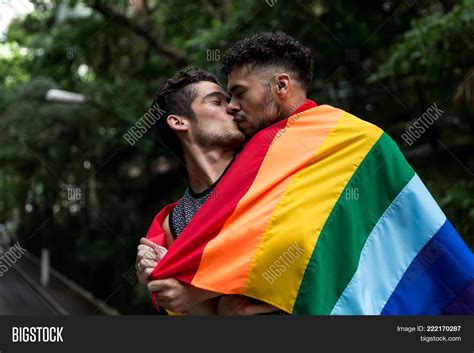 gay couple kissing image and photo free trial bigstock