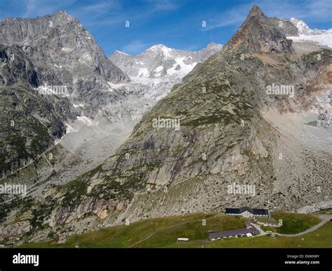 Refuge Elena At Head Of Val Ferret Tour Of Mont Blanc Alps Italy