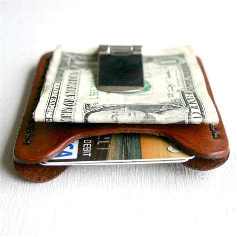 Personalized Mens Leather Money Clip Wallet